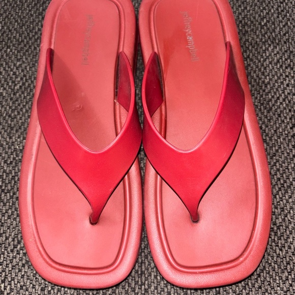 Jeffrey Campbell Shoes - Jeffery Campbell Red Flip-Flops platform size 9